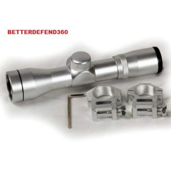 GOTICAL Rifle Scope 3 GOTICAL Marlin Rifle Deluxe Scope Mount Rail + Silver Finish 4x30 Mil Dot Scope