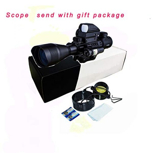 XOPin Rifle Scope 7 Hunting Rifle Scope Combo C4-12x50EG Dual Illuminated with Laser sight 4 Holographic Reticle Red/Green Dot for Weaver/Rail Mount