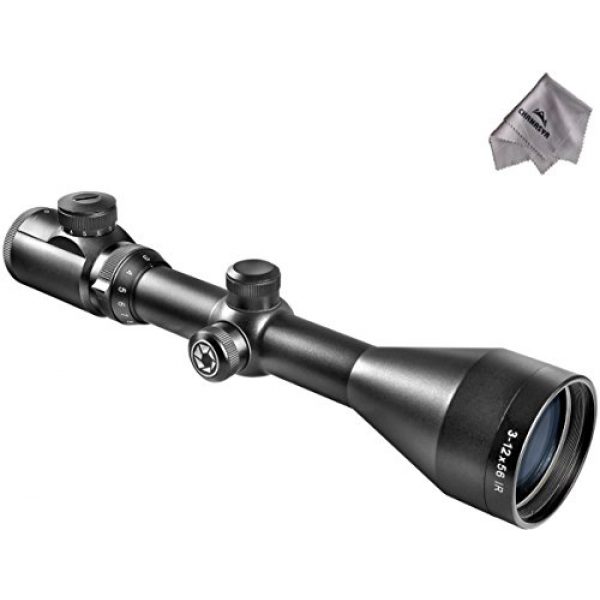 BARSKA Rifle Scope 1 3-12x56 IR Euro-30 Pro Scope AC10024 with Chanasya Polish Cloth Bundle