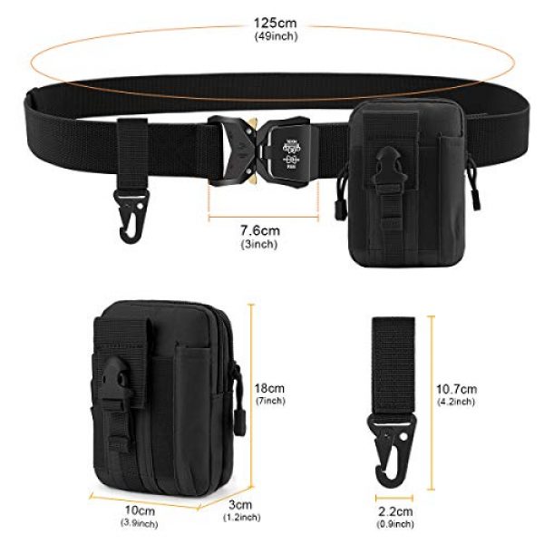 BESTKEE Tactical Belt 4 BESTKEE Tactical Belt, Nylon Military Rigger Belts Heavy Duty Work Belt with Molle Pouch & Hook
