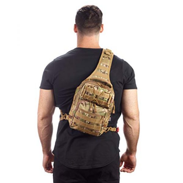 EverTac Tactical Backpack 4 Small Tactical Shoulder Sling Pack w/Molle EDC (CP MultiCam)