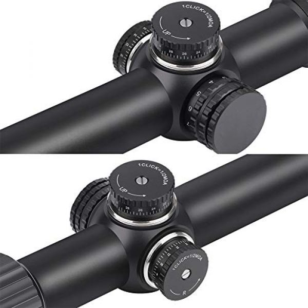 Feyachi Rifle Scope 4 Feyachi Tactical Optics Falcon 1-4x24 Rifle Scope Red Illuminated Starburst Reticle Riflescopes for Hunting Shooting, 30mm (1.2") Tube Matte Black