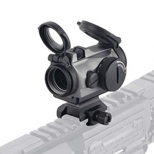 UELEGANS Rifle Scope 1 UELEGANS Outdoor Hunting 1X24 red Green dot Sight red dot Sight Scope with Integral Picaninny-Style Base and flip-up Cover Gry