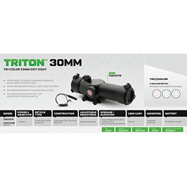 TRUGLO Rifle Scope 3 TRUGLO Triton Tri-Color 30mm Tactical Dot Sight