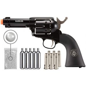 Wearable4U Airsoft Pistol 1 Wearable4U Umarex Limited Ed - Legends Gambler Custom Revolver Airsoft BB Airgun with 5X 12gr CO2 Tanks Pack of 1000 6mm EF BBS Bundle