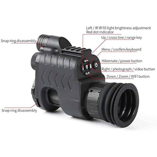 TTHU Rifle Scope 2 TTHU Rifle Scope Digital Video Recording Hunting Night Vision Monocular Camera VCR with 850Nm Infrared IR Flashlight for Outdoor Tactical Rifle Hunting
