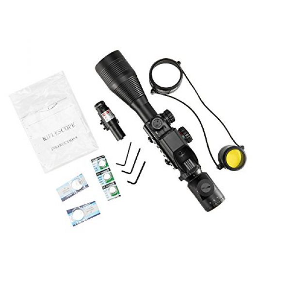 Pinty Rifle Scope 7 Pinty Rifle Scope 4-12x50EG Rangefinder Mil Dot Tactical Reticle Scope with Laser Sight and Red Dot Sight