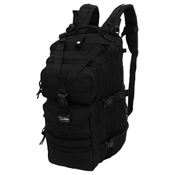 NPUSA Tactical Backpack 2 Mens 18 Inch Molle Hydration Ready Tactical Gear Daypack Backpack + Key Ring Carabiner
