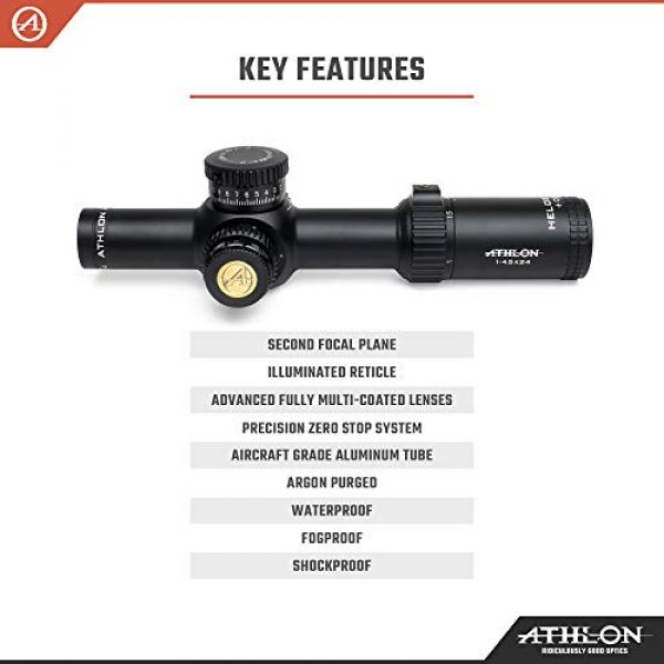 Athlon Optics Rifle Scope 3 Athlon Optics Helos BTR 1-4.5x24 Riflescope - ATSR3 FFP IR MOA, Black