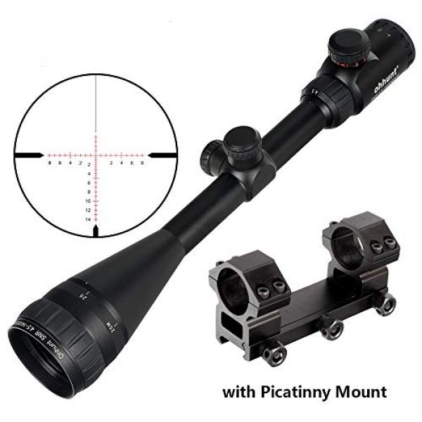ohhunt Rifle Scope 2 ohhunt 4.5-14x50 AOE Hunting Riflescope Red Glass Etched Cross Reticle Optical Sights Scope with One Piece Mount Rings