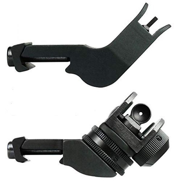 KTAIS Rifle Sight 1 KTAIS US 45 Degree Offset Front&Rear Rapid Transition BUIS Adjustable Iron Sight Set (Color : Black)