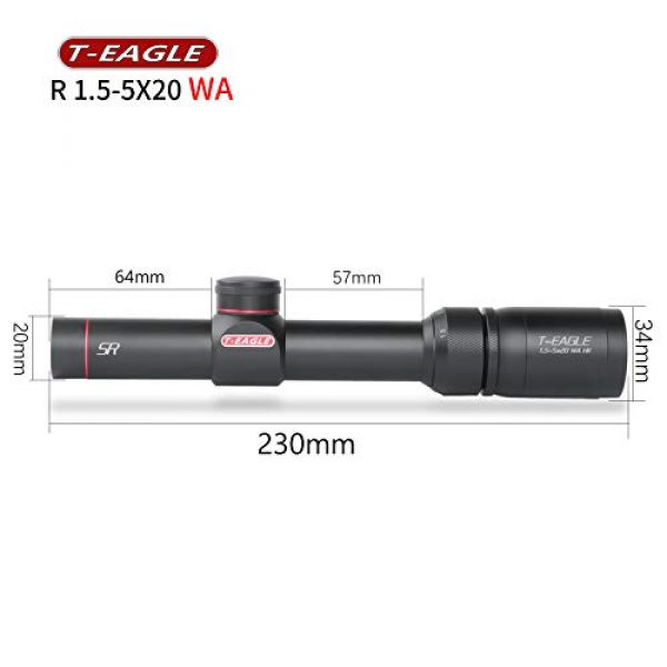 T-EAGLE Rifle Scope 6 T-EAGLE SR 1.5-5X20WA CQB Rifle Scope Second Focal Plane,Super Big Vision Fast Sight Super Light More Anti "Shock,Mounts Free