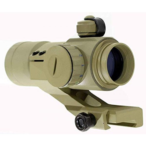 MY Rifle Scope 4 MY Scope 1x30 Red Green Dot Reflex Optic Sight with Cantilever Mount Fits Weaver Rails, Tan Color