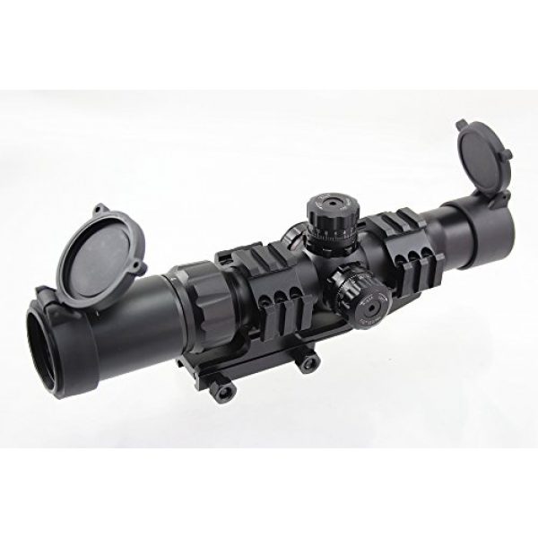 FOLEY Rifle Scope 2 FOLEY 1.5-4X30 Tri-Illuminated Mil Dot or Horseshoe or Chevron Reticle Riflescope with Locking Turrets