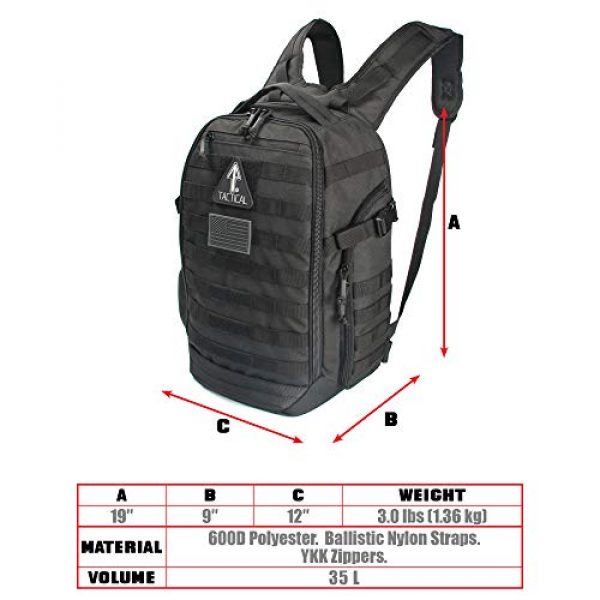 14er Tactical Tactical Backpack 5 14er Tactical Backpack | 35L Rucksack, 3-Day Bug Out Bag | YKK Zippers & MOLLE