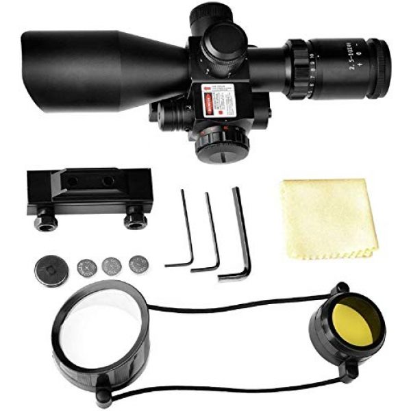 QILU Rifle Scope 7 QILU 2.5-10x40 Tactical Rifle Scope Red & Green