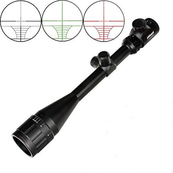 ohhunt Rifle Scope 1 ohhunt 6-24x50 AOEG Hunting Riflescopes 1 inch Tube Red Green Illuminated Optical Sight