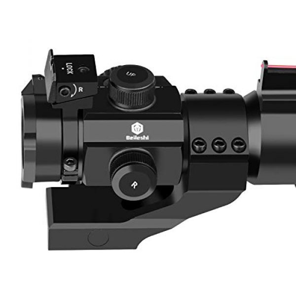 Beileshi Rifle Scope 5 Beileshi 1x30 Red/Green Dot Sight, Sight with Fiber and Honeycomb Sunshade