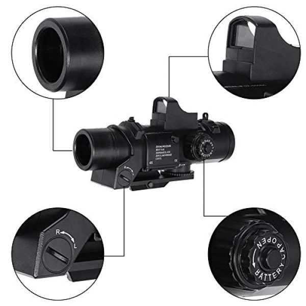 Fightsong Rifle Scope 3 Fightsong 4X Magnifier Scope Red Dot Sight Magnifier Universal for Gel Ball Blaster Toy Outdoor Camping Travel Magnifier