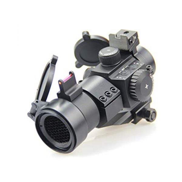 AJDGL Rifle Scope 6 AJDGL 1X30mm Tactical Red Dot Sight Scope- Rapid Ranging Reticle Fiber Optic Front Sight with Picatinny Rails for Rifle Hunting