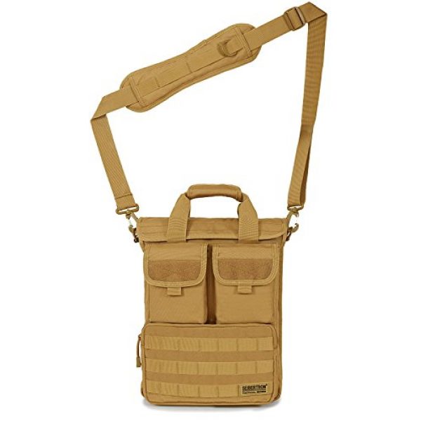 Seibertron Tactical Backpack 2 Seibertron Expandable 14" Laptop Waterproof Messenger Bag Multiple Pockets & Compartments Carry as Messenger Bags Khaki