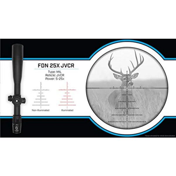 U.S. Optics Rifle Scope 7 U.S. Optics FDN-25X Riflescope, 5-25x52mm, 34mm Tube, FFP, JVCR Reticle, 1/10 MIL FDN 25X JVCR