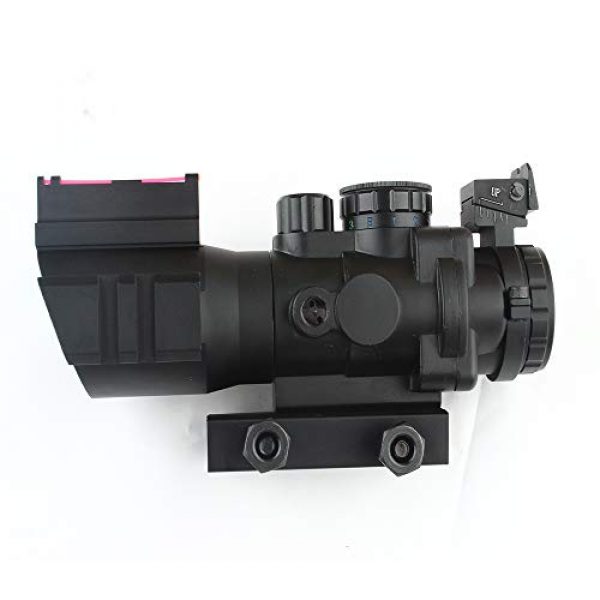 HONESTILL Rifle Scope 5 HONESTILL 4x32 Tactical Rifle Scope Red Dot Sight 20mm Dovetail Reflex Optics Scope with Fiber Optic Sight