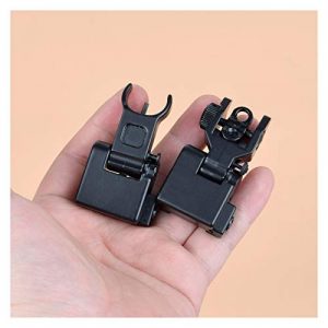 Without Rifle Scope 2 Toy Gun Sight Red dot Sight Magnification Hunting Iron Low flip preamplifier; Rear Sight Foldable Design Contour Quick Separation and Quick Transition Suitable for Most Guide Rails (Color : Black)