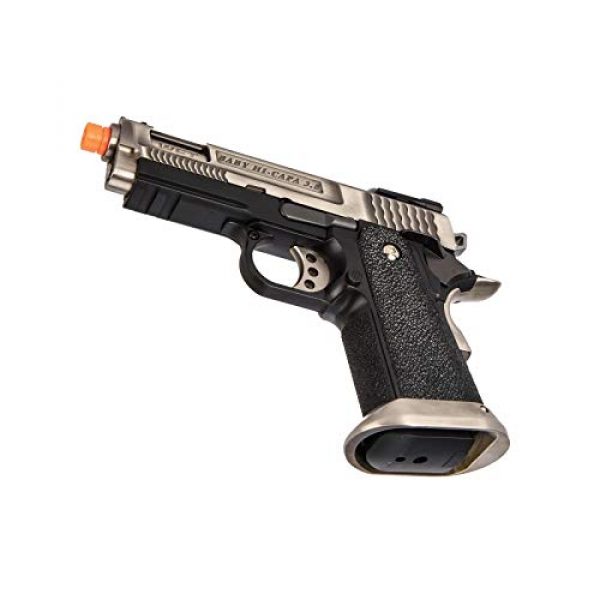 Lancer Tactical Airsoft Pistol 5 Lancer Tactical WE-Tech Hi-Capa 3.8 Brontosaurus Full Auto Gas Blowback Airsoft Pistol Silver