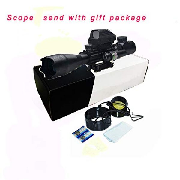 XOPin Rifle Scope 7 Rifle Scope Hunting Combo 4-16x50EG Dual Illuminated with Laser sight 4 Holographic Reticle Red/Green Dot for Weaver/Rail Mount