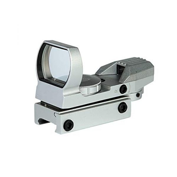 DJym Rifle Scope 2 DJym No Magnification, Internal Red and Green Adjustable, Red Dot Sight, High-Definition Silver Five-Speed Sight