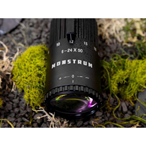 Monstrum Rifle Scope 4 Monstrum Alpha Series 6-24x50 First Focal Plane FFP Rifle Scope with MOA Reticle