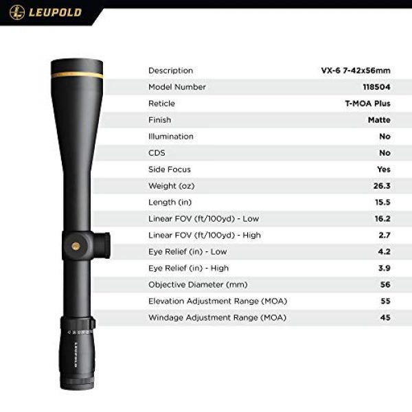 Leupold Rifle Scope 4 Leupold VX-6 7-42x56mm Riflescope