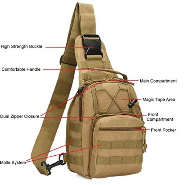 FAMI Tactical Backpack 3 FAMI Outdoor Tactical Bag Backpack, Military Sport Bag Pack Sling Shoulder Backpack Tactical Satchel for Every Day Carry