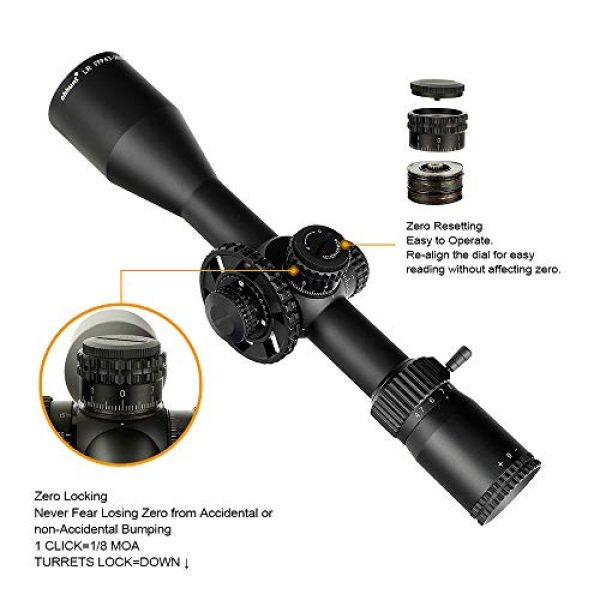 ohhunt Rifle Scope 7 ohhunt LR FFP 4.7-28X50 SFIR Riflescope First Focal Plane Side Parallax Glass Etched Reticle Lock Reset Scope