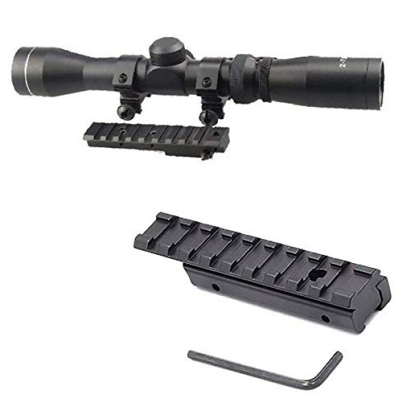 GOTICAL Rifle Scope 1 Gotical Sports Long Eye Relief Rifles P4 Scope 2-7X32 Fog and Water Resistant + Low Profile Mosin Nagant 11mm Picatinny Rail Adapter Converter 91/30 Model Scope Mount Compact Short.