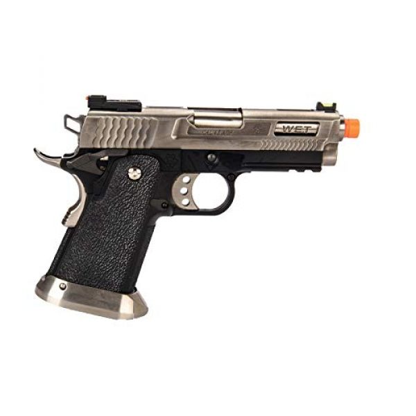 Lancer Tactical Airsoft Pistol 2 Lancer Tactical WE-Tech Hi-Capa 3.8 Brontosaurus Full Auto Gas Blowback Airsoft Pistol Silver