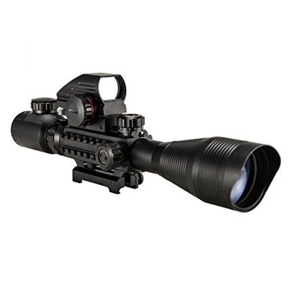 Pinty Rifle Scope 6 Pinty Rifle Scope 4-12x50EG Rangefinder Mil Dot Tactical Reticle Scope with Laser Sight and Red Dot Sight