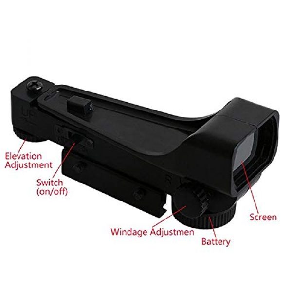 KTAIS Rifle Scope 2 KTAIS 10mm / 20mm Reflection Red Dot Line of Sight Length 42mm / 1.65in Red Dot Plastic Black Red Dot Sight Hunting Accessories (Color : 20mm)