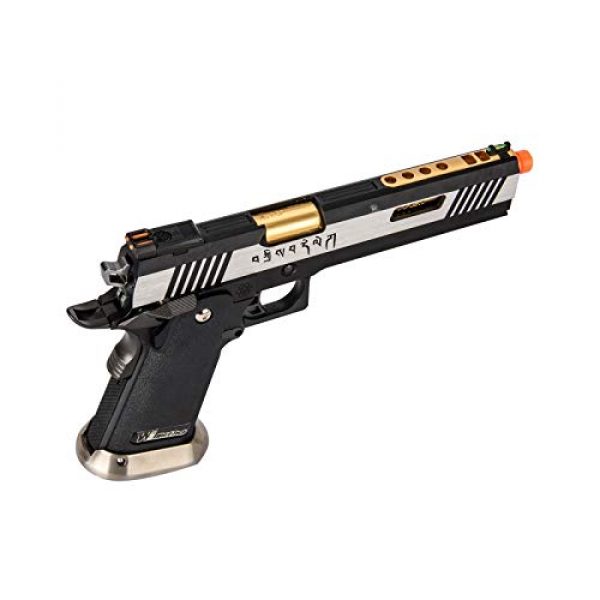 Lancer Tactical Airsoft Pistol 3 Lancer Tactical WE-Tech Hi-Capa 6" IREX Full Auto Competition GBB Airsoft Pistol Black Silver Gold with Markings