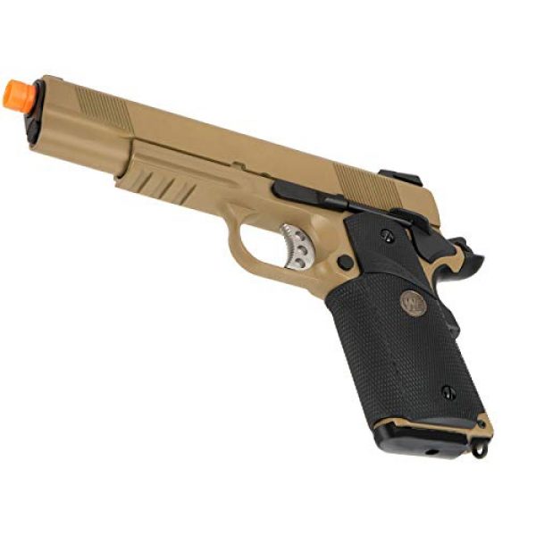 Lancer Tactical Airsoft Pistol 4 Lancer Tactical WE 1911 Full Metal MEU Airsoft Gas Blowback Pistol with Picatinny Rail TAN 350 FPS