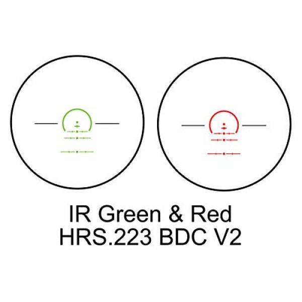 BARSKA Rifle Scope 6 BARSKA AC13326 ST Rifle Scope 1-8x24 Red/Green Illuminated HRS .223 BDC V2 Reticle with Cantilever Mount, Black, One Size