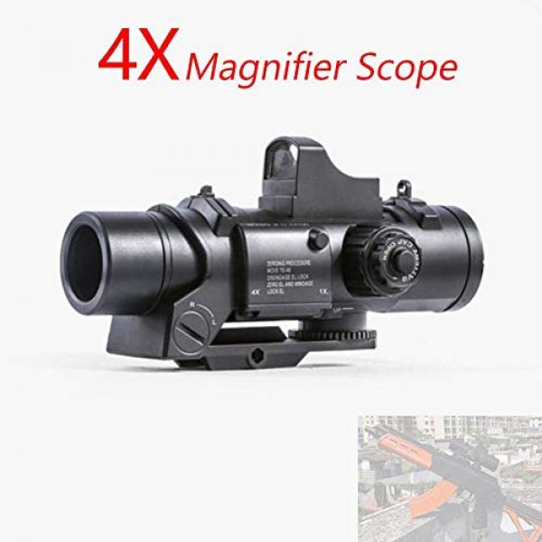 Fightsong Rifle Scope 5 Fightsong 4X Magnifier Scope Red Dot Sight Magnifier Universal for Gel Ball Blaster Toy Outdoor Camping Travel Magnifier