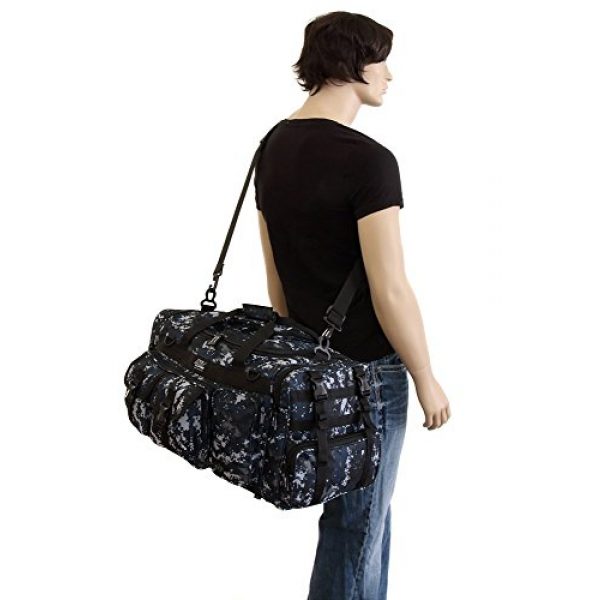 NPUSA Tactical Backpack 4 Mens 26 Inch Navy Digital Camo Tactical Bag with Key Ring Carabiner