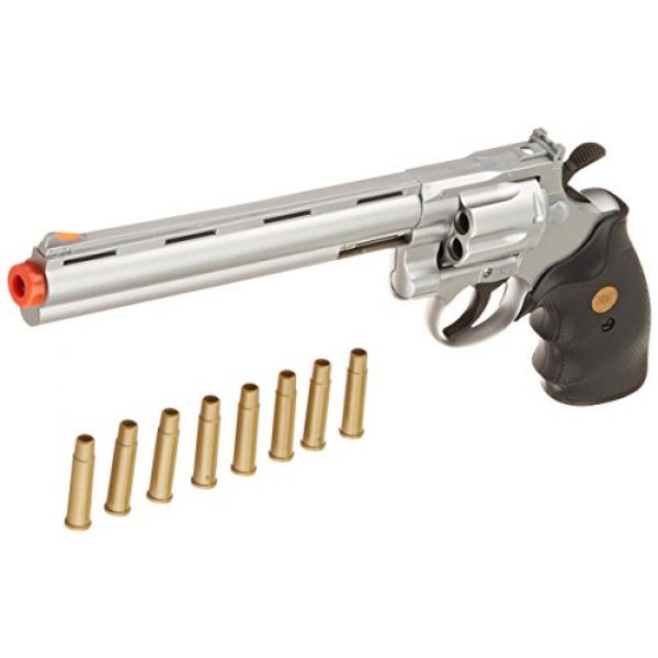 Team SD Airsoft Pistol 3 TSD/UHC Sports Model 141SR Gas Airsoft Revolver - Silver/Black w/ 8" Barrel