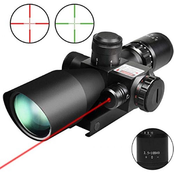 QILU Rifle Scope 2 QILU 2.5-10x40 Rifle Scope - Illuminated Red & Green Mil-dot Reticle
