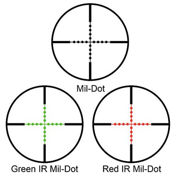 BARSKA Rifle Scope 6 BARSKA AC11876 Contour Rifle Scope 4x32 Red/Green Illuminated Mil-Dot Reticle with Picotinny/Weaver Rings