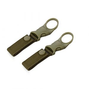 ShineIn Tactical Belt 1 ShineIn Nylon Water Bottle Holder Portable Webbing Strap Hanging Buckle for Outdoor Backpack Camping Hiking 2 pcs