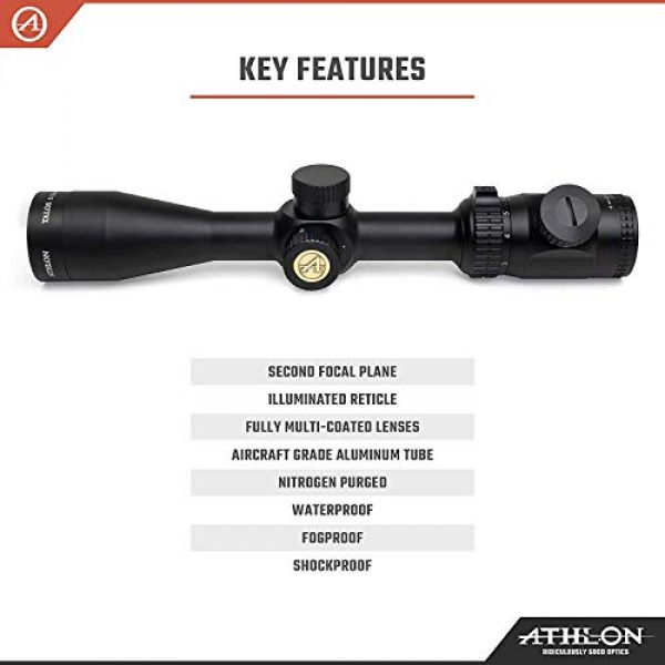 Wearable4U Rifle Scope 6 Athlon Optics Talos 3-12x40, Capped, Side Focus, 1 inch, SFP Riflescope with Included Wearable4U Lens Cleaning Pen and Lens Cleaning Cloth Bundle