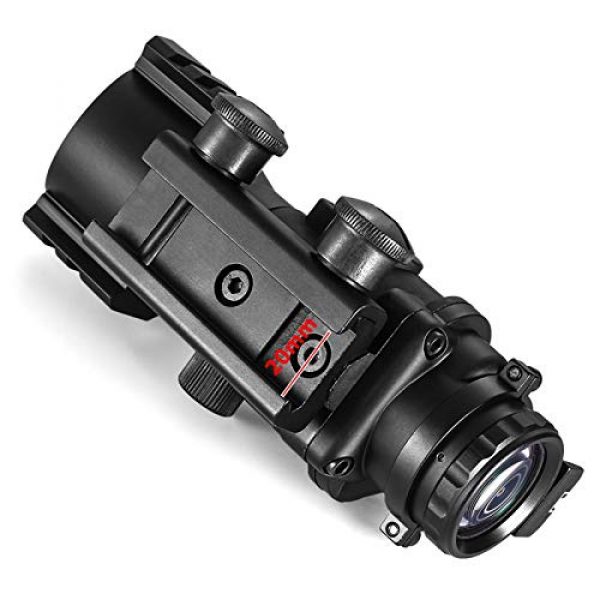 wuzj Rifle Scope 4 Rifle Scope 4x32 Red/Green/Blue Triple Illuminated Rapid Range Reticle Scope with Top Fiber Optic Sight and Weaver Slots